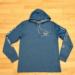 Salty Crew Hoodie Mens Medium Blue Premium Technical Tee UPF40 Fishing Shirt New